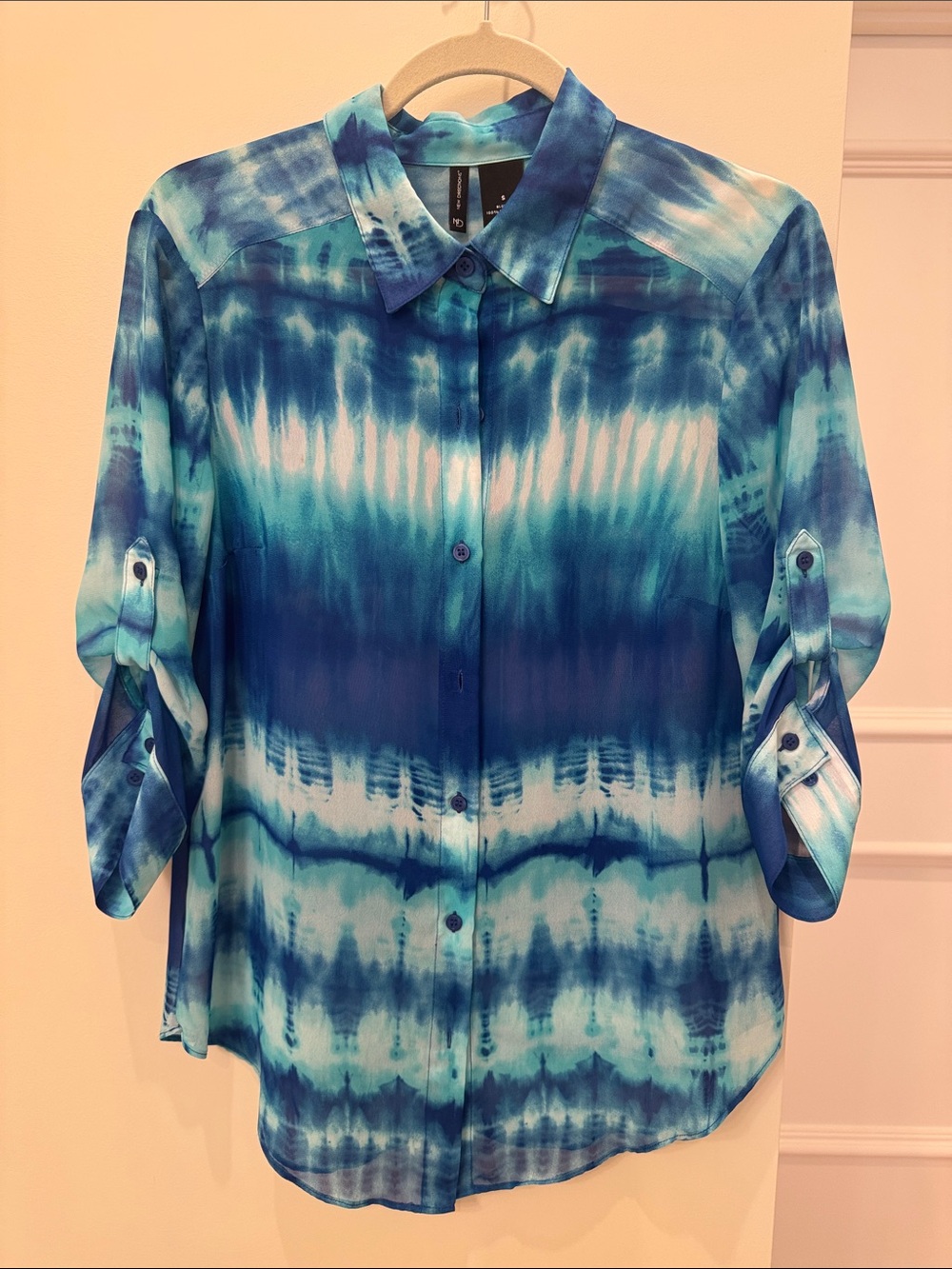new directions Blue Tie-Dye Button-Down Shirt
